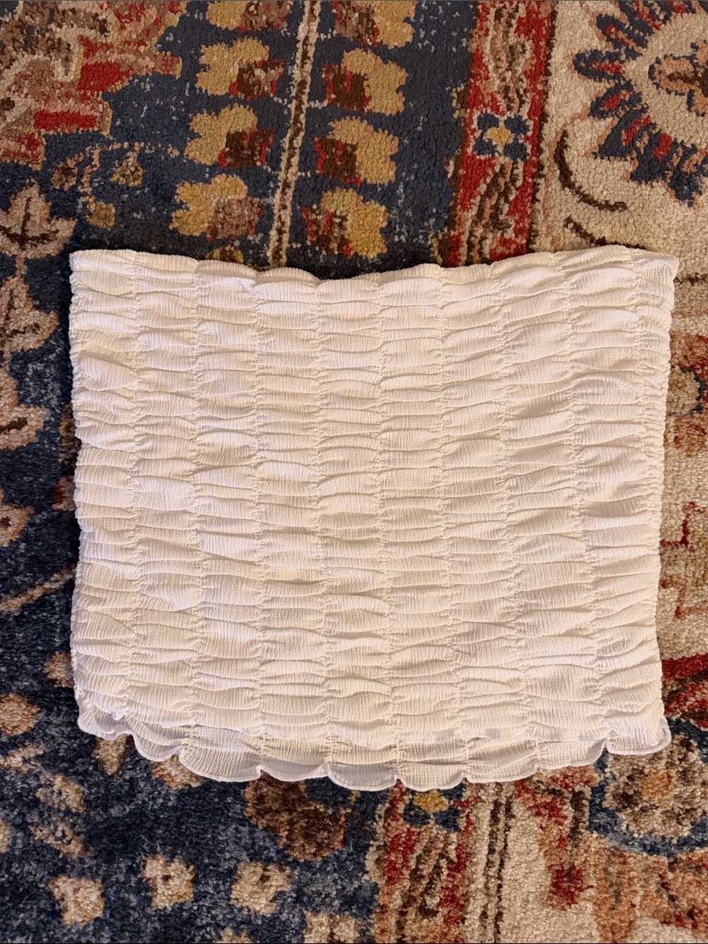 Anthropologie White Smocked Tube Top